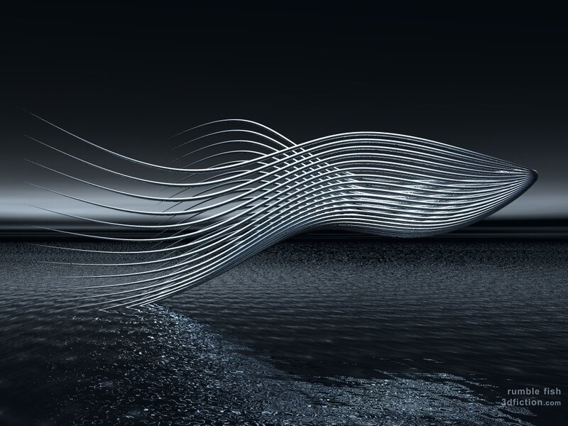 Futuristic metallic sculpture