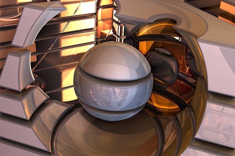Futuristic metallic sphere