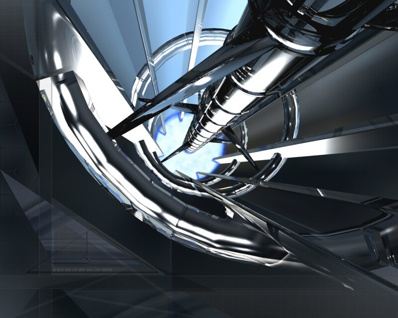 Futuristic Metallic Structure — Black