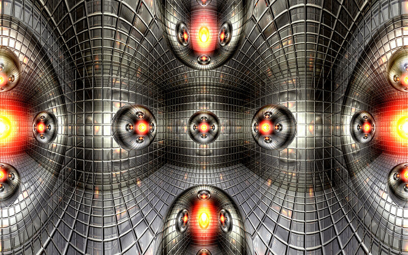 futuristic metallic tunnel