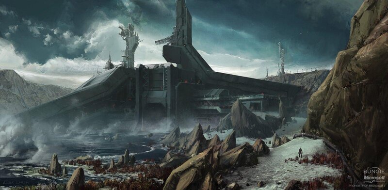 Futuristic Military Base — Gray, Dramatic
