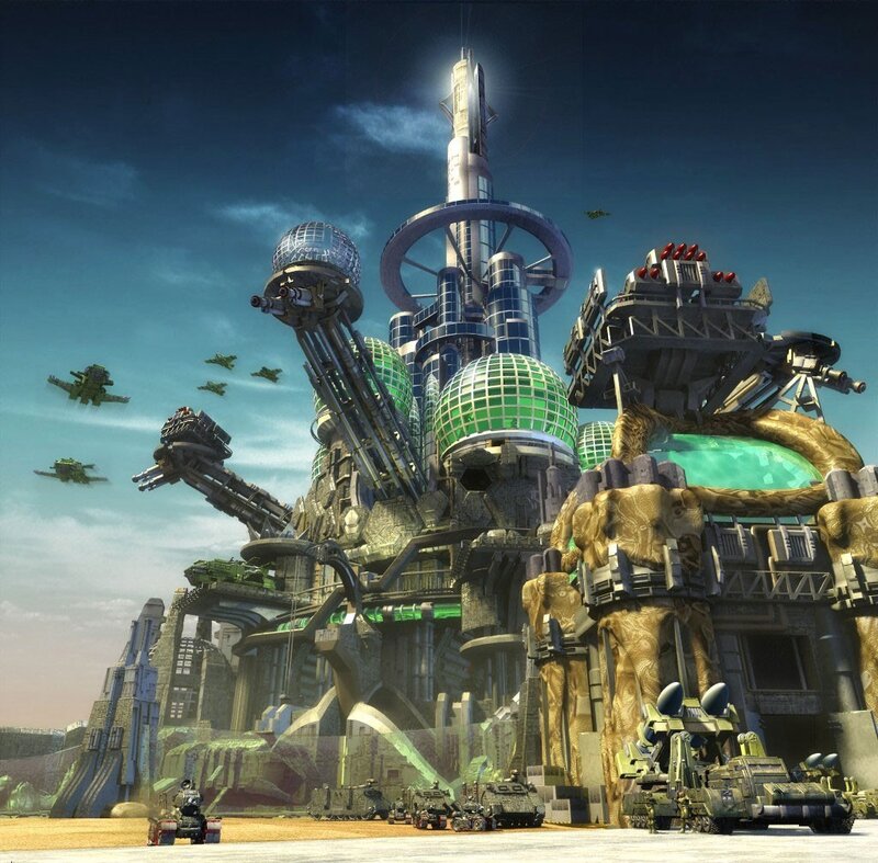 futuristic military base