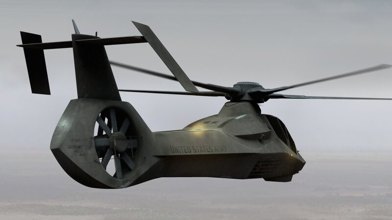 Futuristic Military Helicopter — Gray, Neutral
