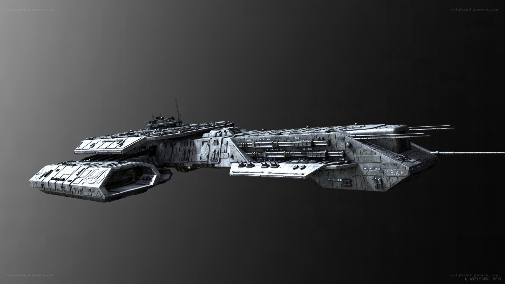futuristic military spaceship