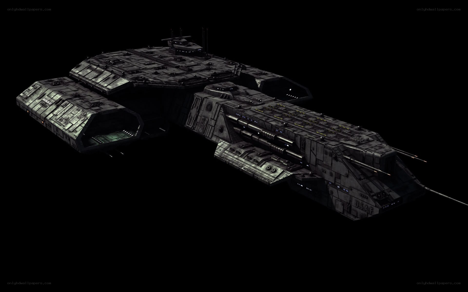 futuristic military spaceship