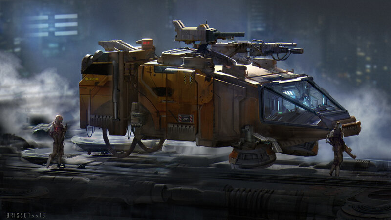 Futuristic Military Vehicle — Gray
