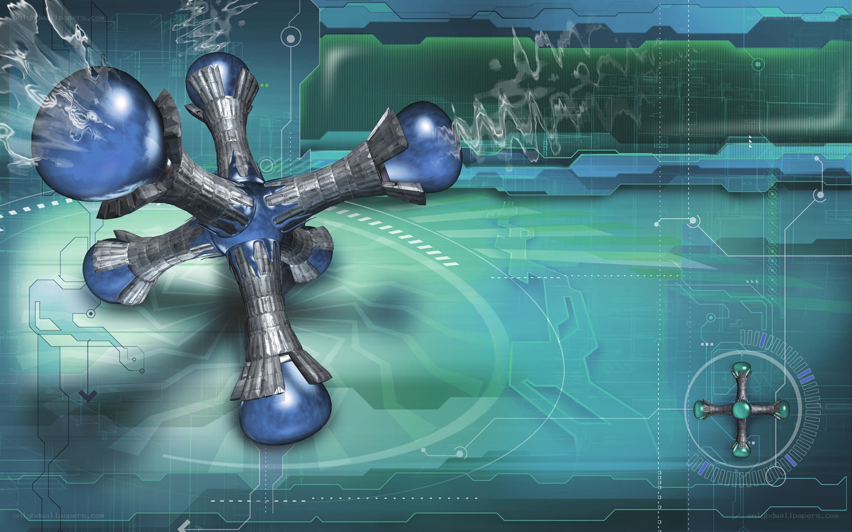 futuristic molecular structure