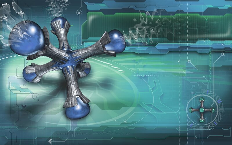 futuristic molecular structure