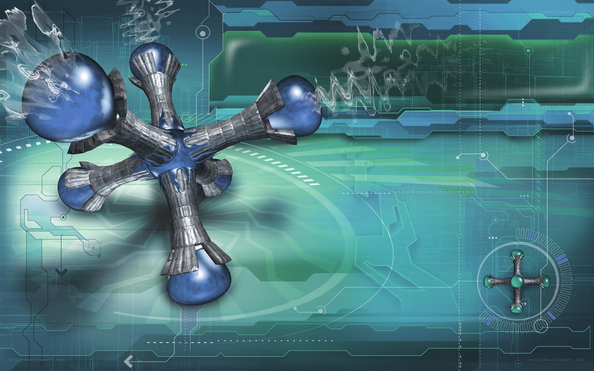 futuristic molecular structure