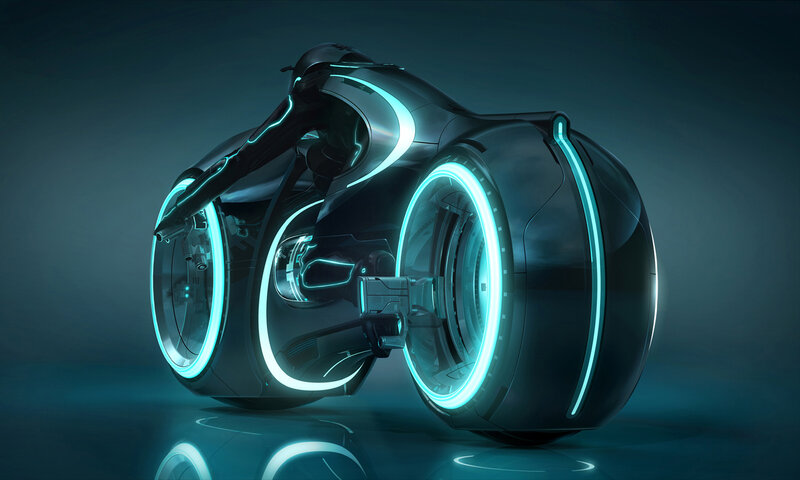 Futuristic Motorcycle — Black, Dark, 3d Render