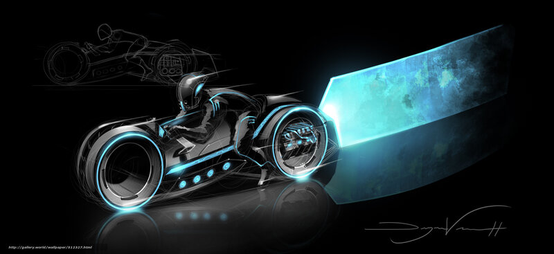 Futuristic Motorcycle — Black, Dramatic, Night, Digital Art, Rider