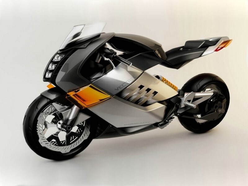 Futuristic Motorcycle — Black, Modern