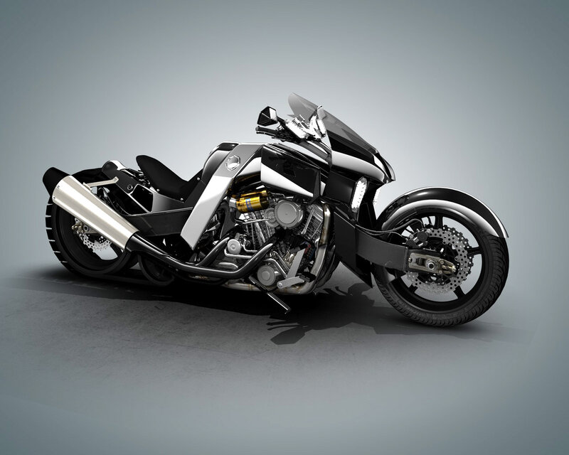 Futuristic Motorcycle — Black, Neutral