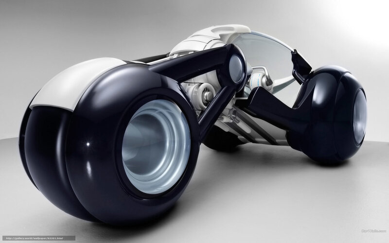 Futuristic Motorcycle — Black, Sleek