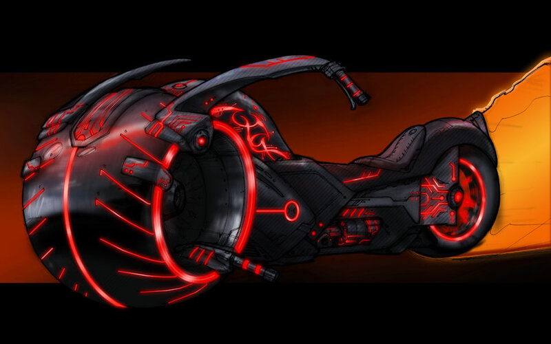 Futuristic Motorcycle — Black