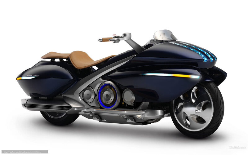 Futuristic Motorcycle — Blue, Sleek