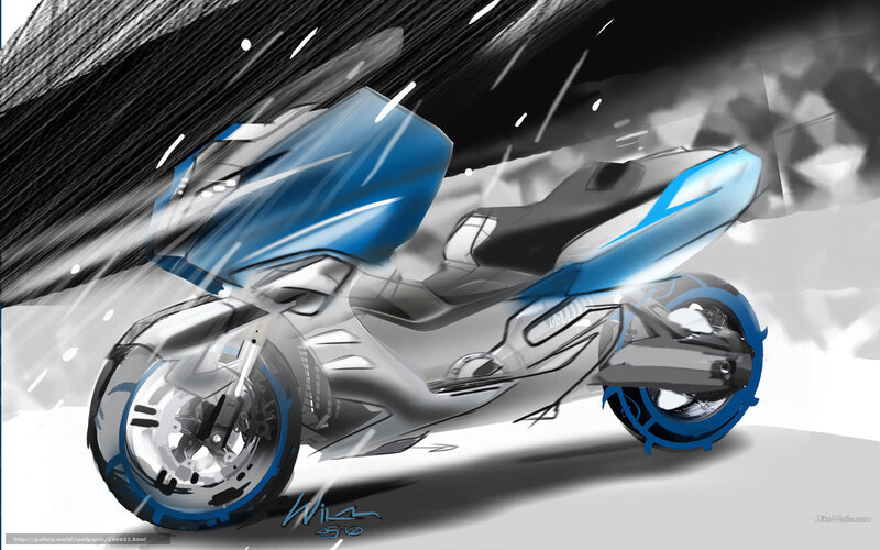 futuristic motorcycle concept art