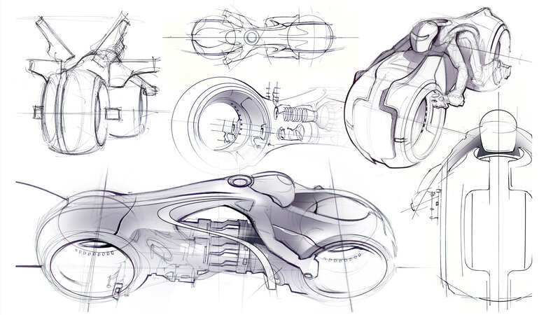 futuristic motorcycle concept sketches
