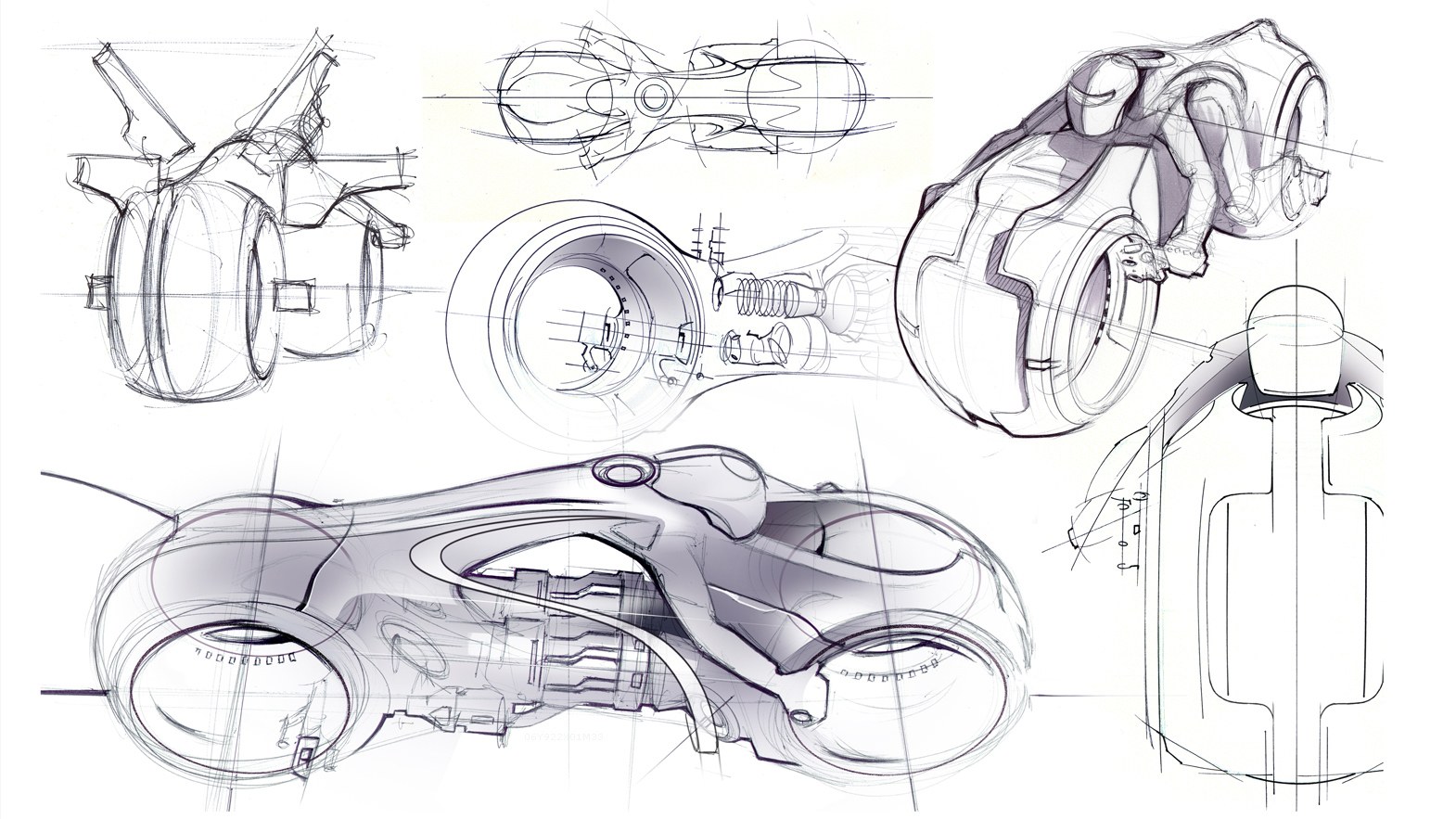 futuristic motorcycle concept sketches