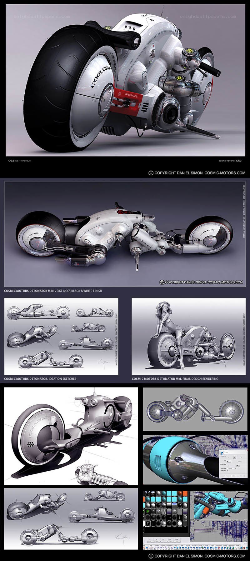 Futuristic motorcycle design