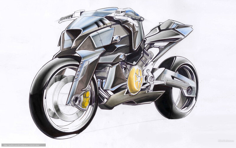 Futuristic Motorcycle Design — Gray