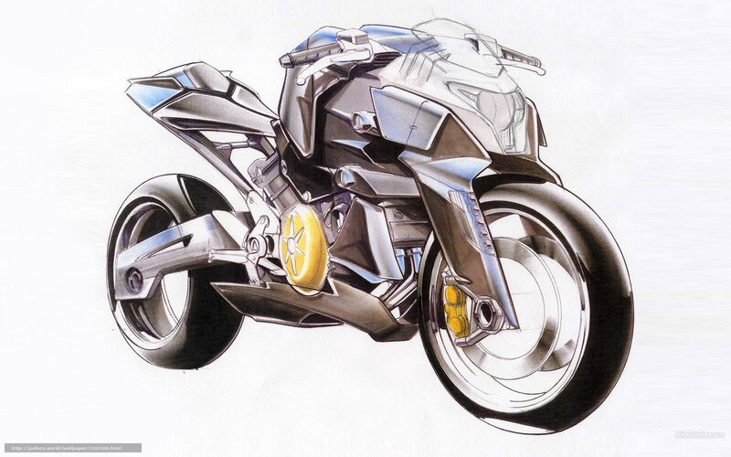 Futuristic Motorcycle Design — Silver