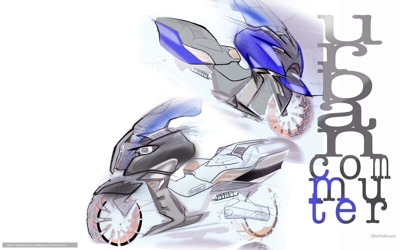 Futuristic Motorcycle Design — White
