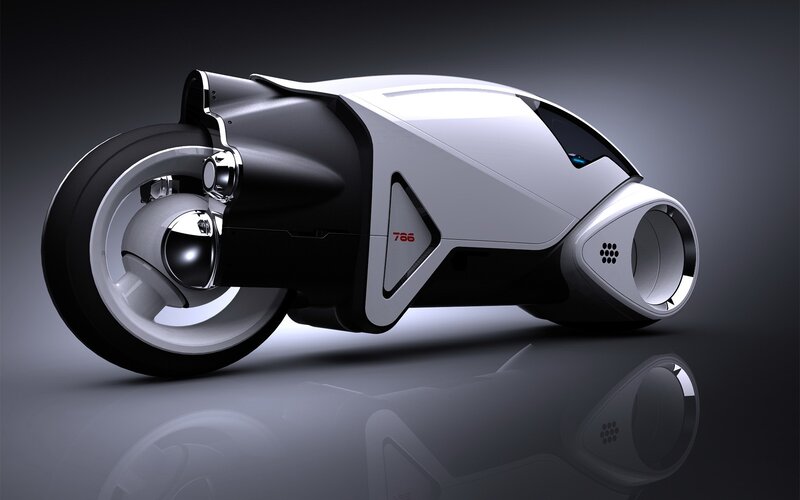 Futuristic Motorcycle — Dramatic