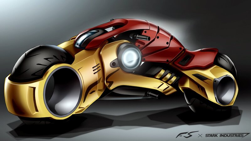 Futuristic Motorcycle — Gold