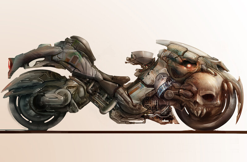 Futuristic Motorcycle — Gray