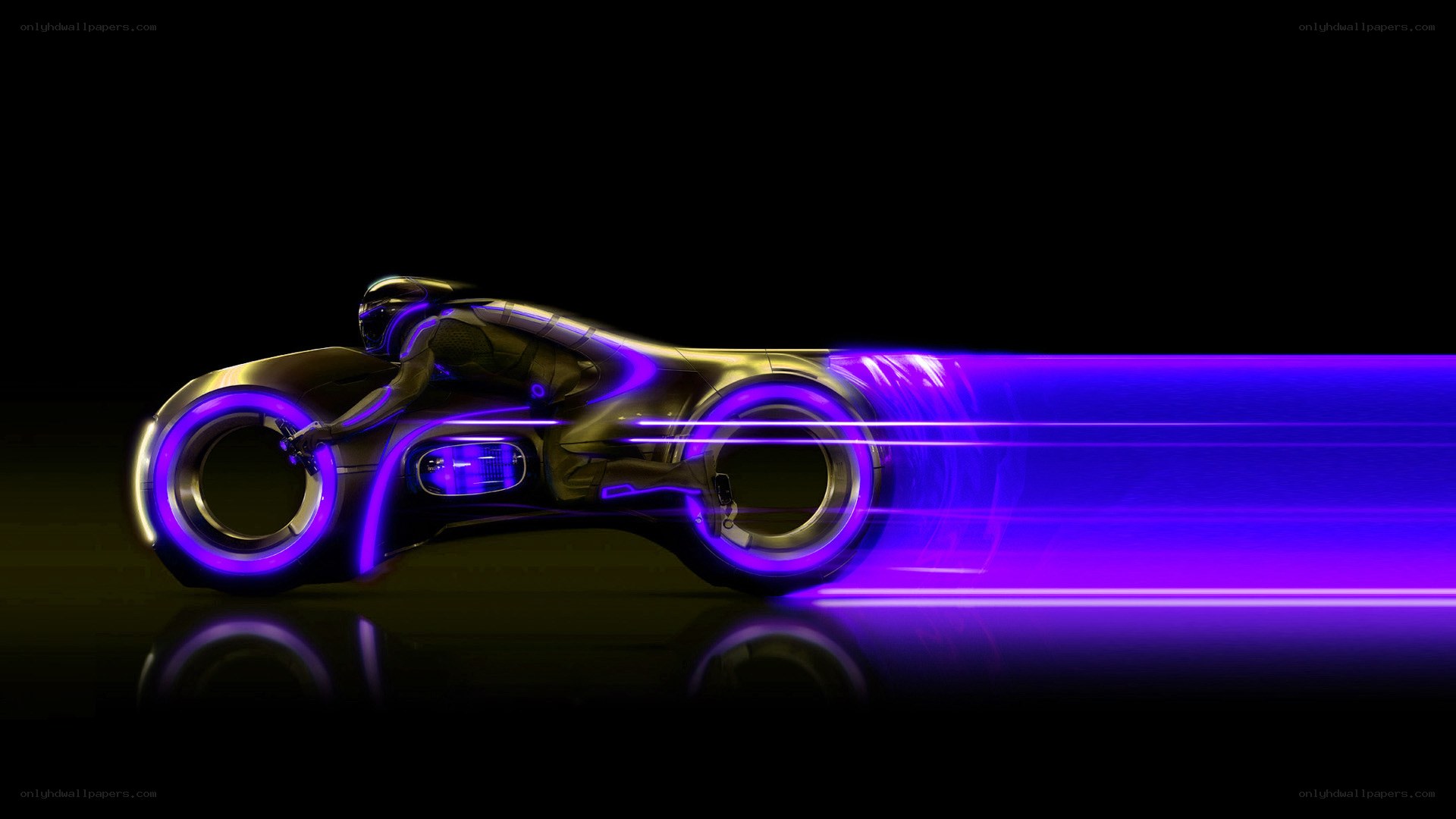futuristic motorcycle in motion