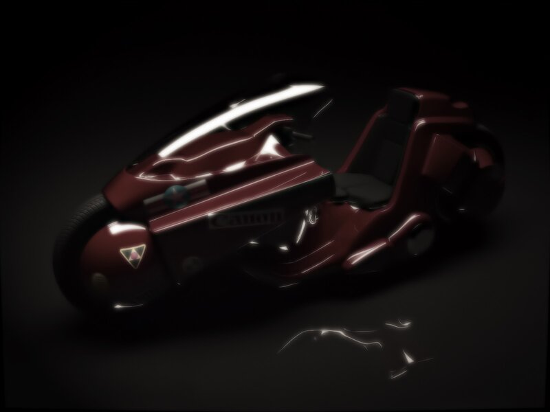 Futuristic Motorcycle — Maroon