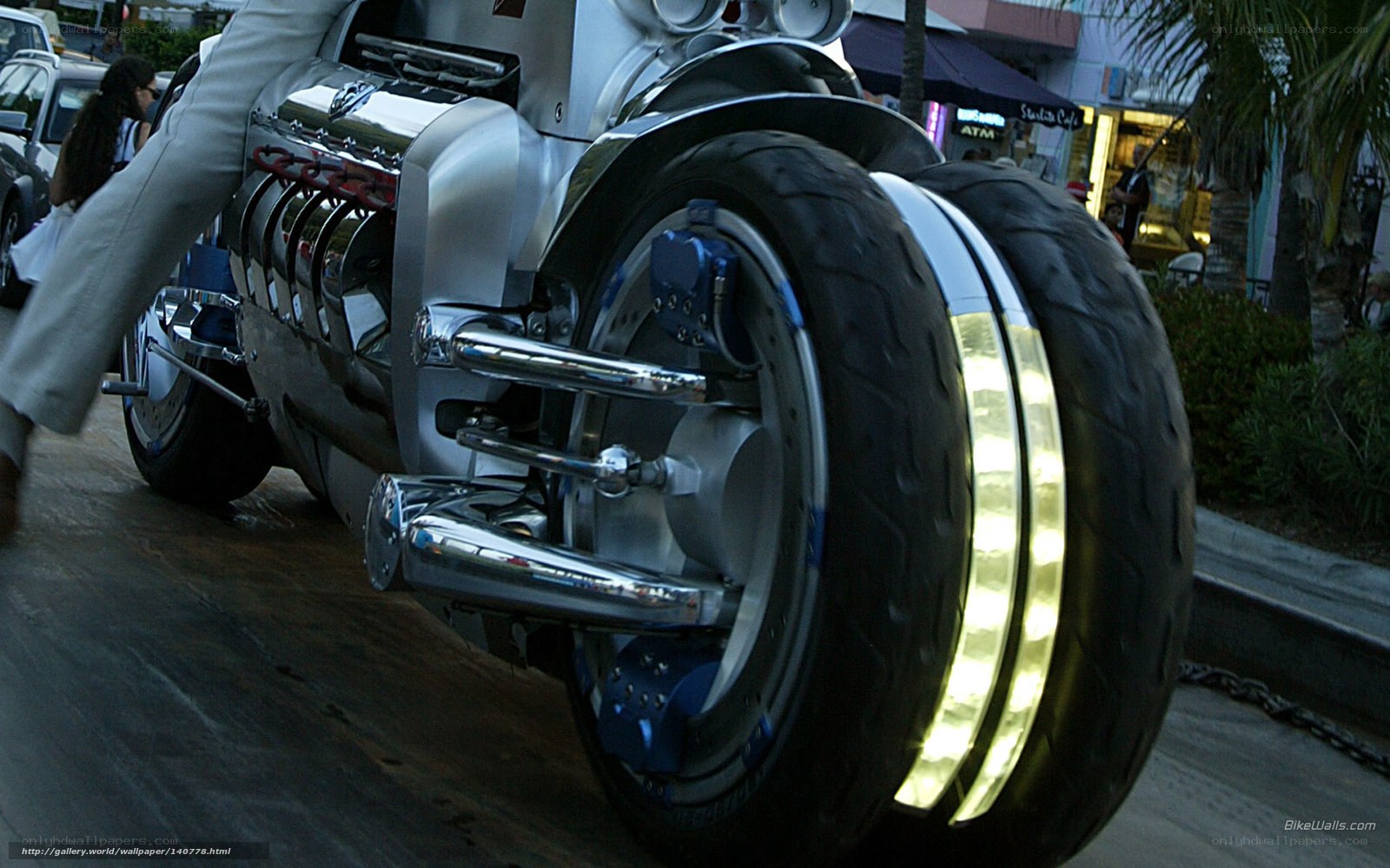 futuristic motorcycle on street