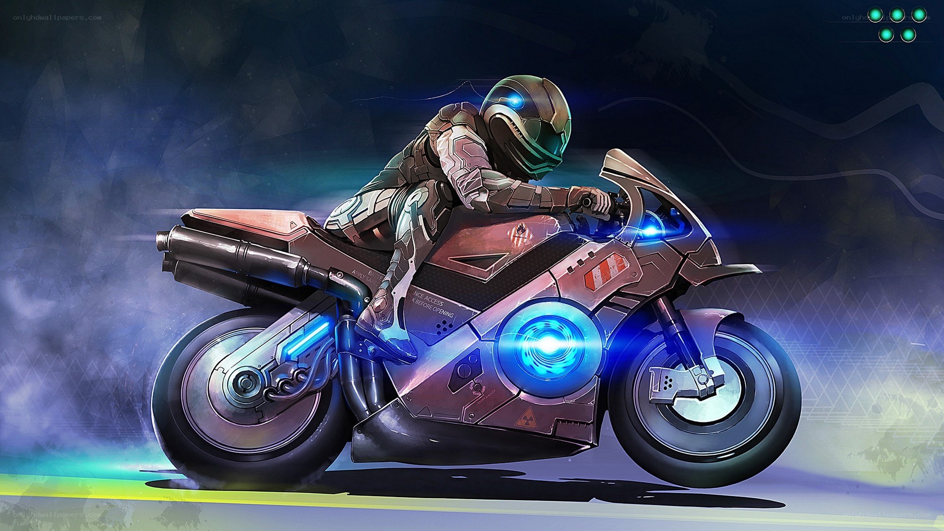 futuristic motorcycle racer