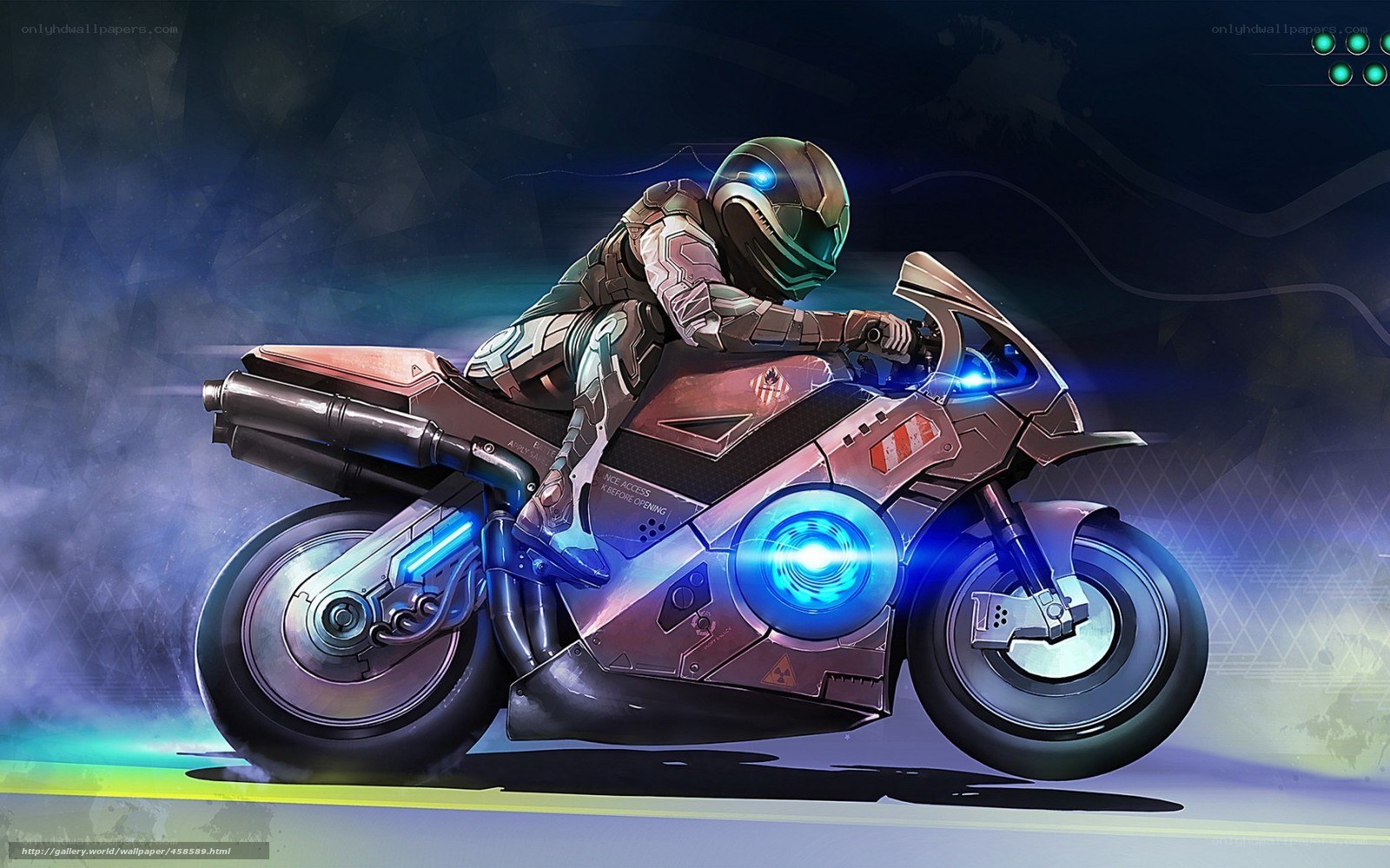futuristic motorcycle rider