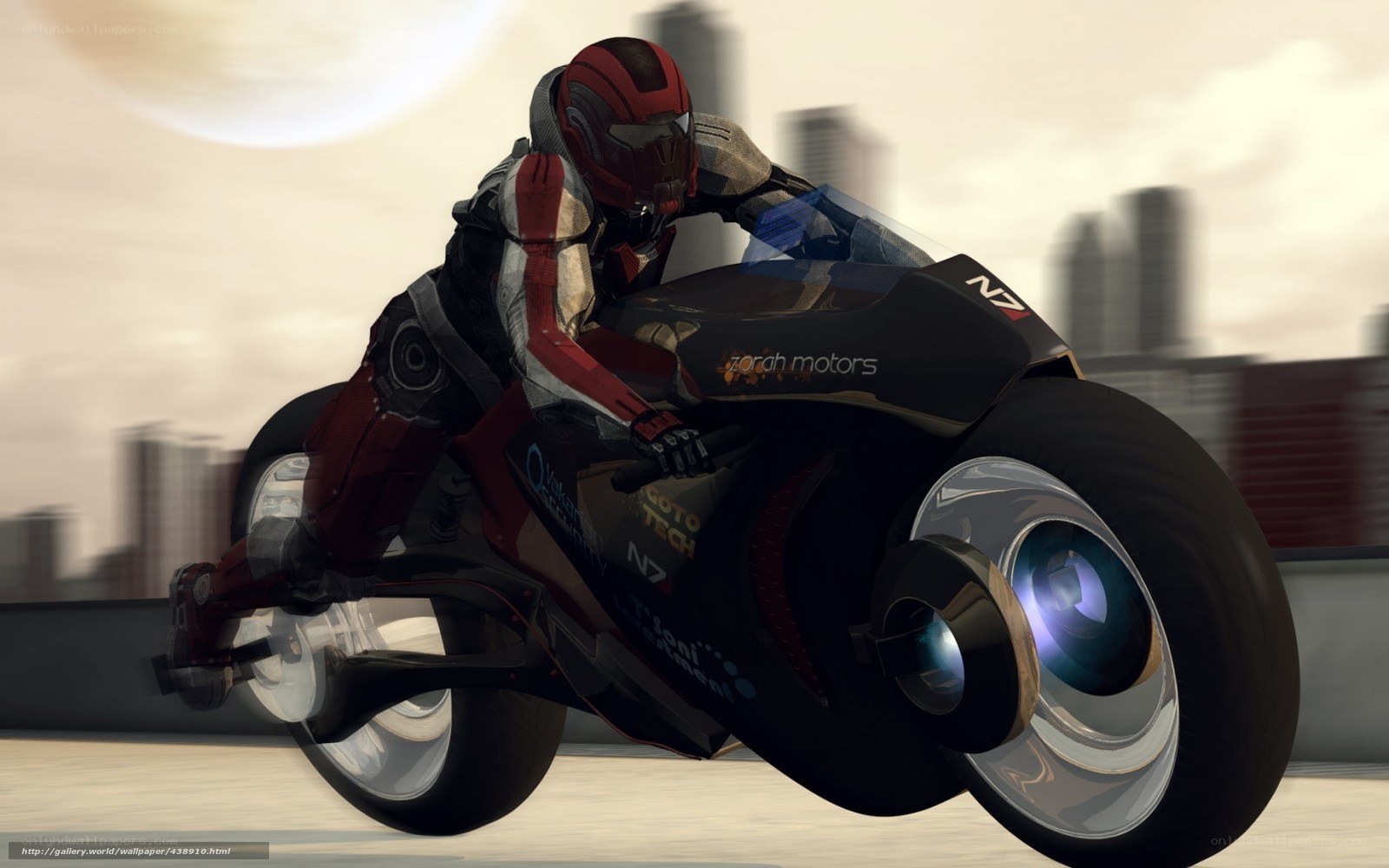 futuristic motorcycle rider
