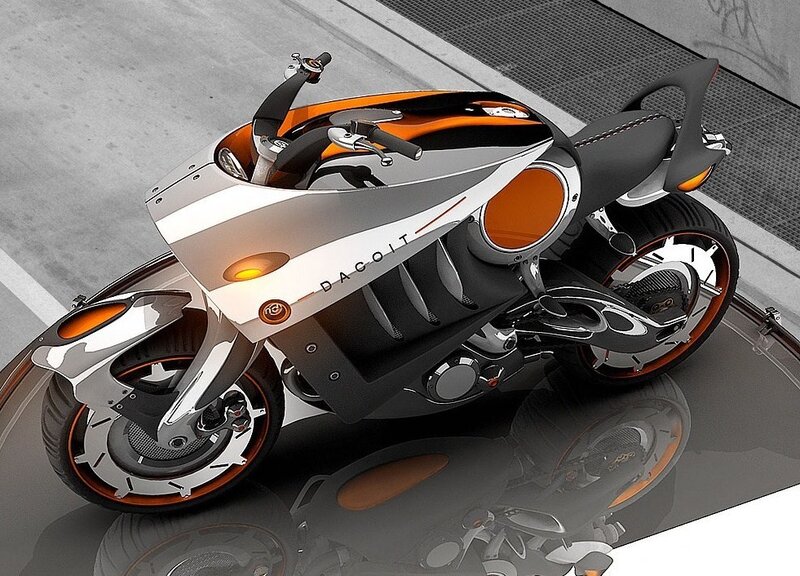 Futuristic Motorcycle — Silver, Modern