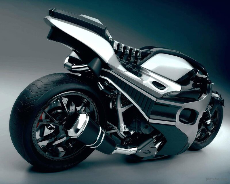 Futuristic Motorcycle — Silver