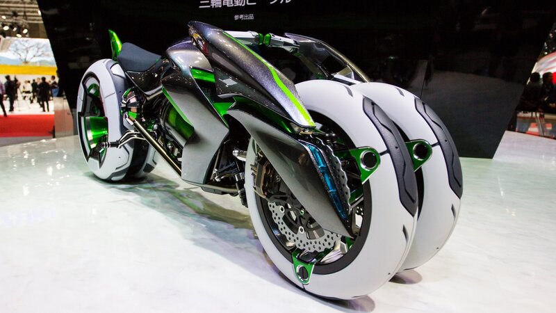 Futuristic Motorcycle — White, Modern