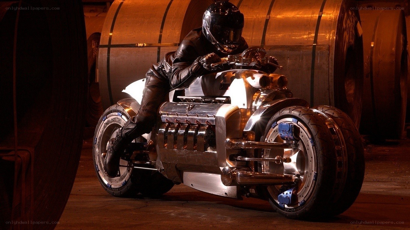 futuristic motorcycle with rider