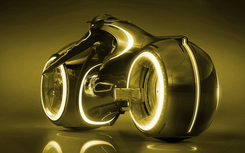 Futuristic Motorcycle — Yellow