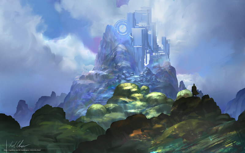 Futuristic mountain fortress