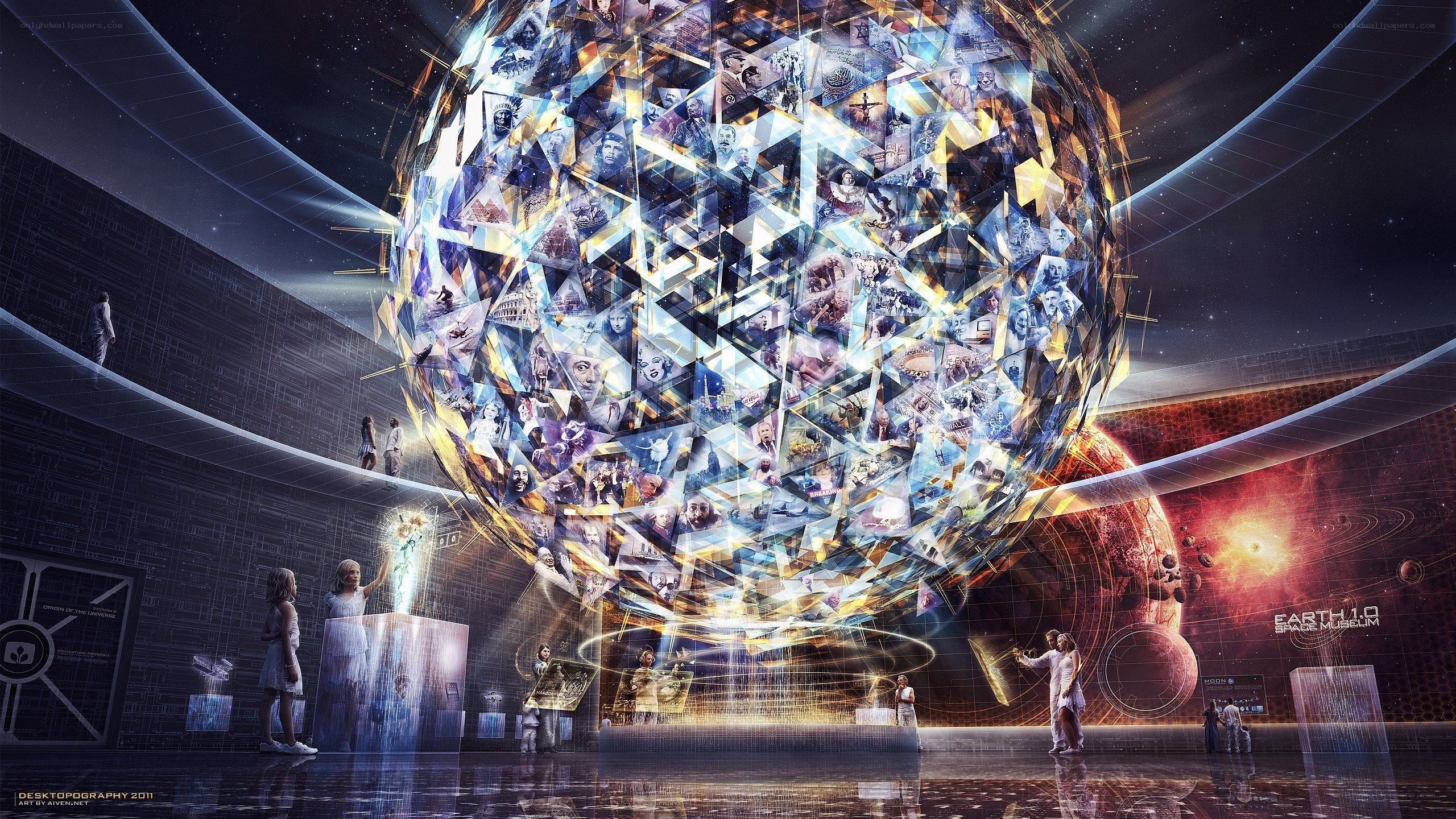 Futuristic museum exhibit