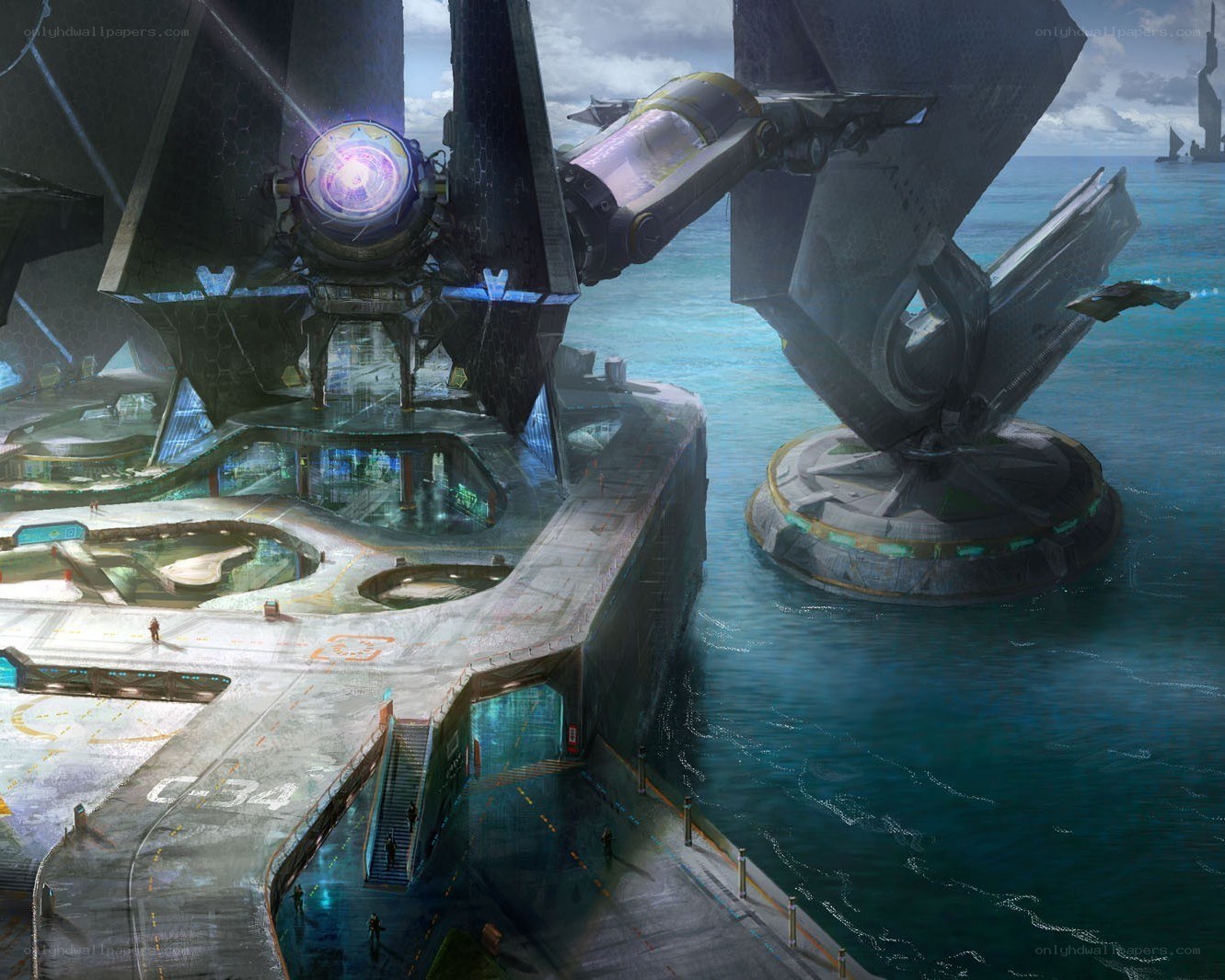 futuristic naval base