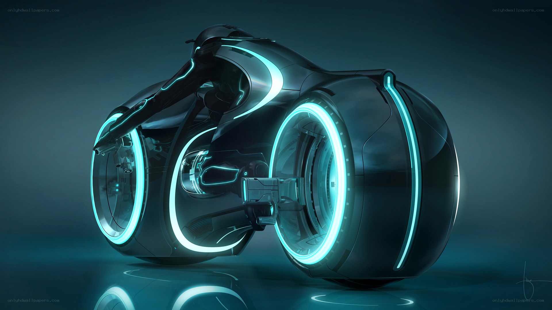 futuristic neon motorcycle