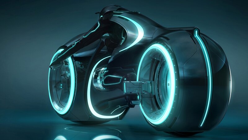 futuristic neon motorcycle