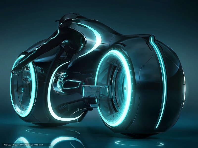 futuristic neon motorcycle