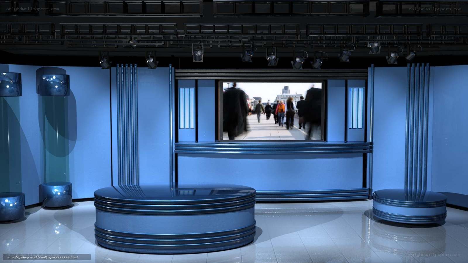 futuristic news studio