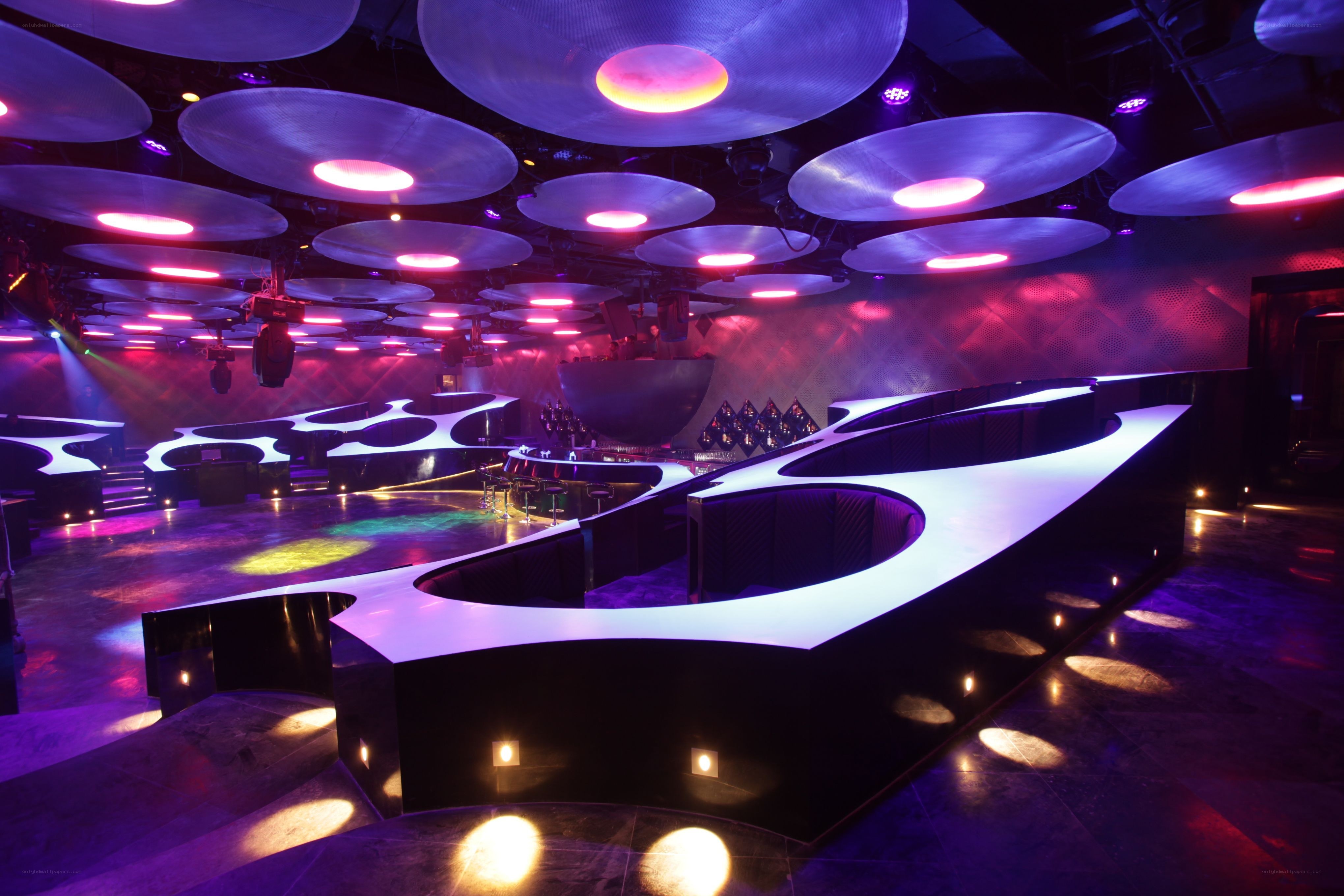 futuristic nightclub interior