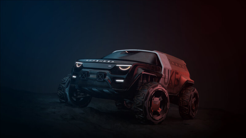 Futuristic Off-road Vehicle — Black, Dramatic